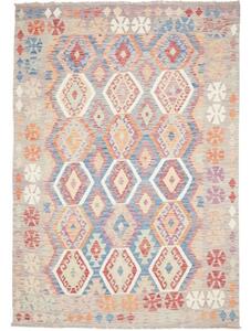 Tappeto Kilim Stilizzato Tortora Blu 180x258 Cm