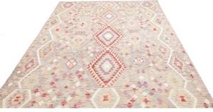 Tappeto Kilim Geometrico Grigio Multicolore 203x301 Cm