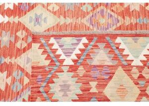 Tappeto Kilim Geometrico Arancione Beige 202x300 Cm