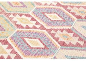 Tappeto Kilim Geometrico Beige Rosso Mattone 177x247 Cm