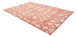 Tappeto Kilim Geometrico Arancione Beige 202x300 Cm