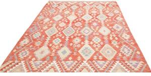 Tappeto Kilim Geometrico Rosso Beige 200x300 Cm
