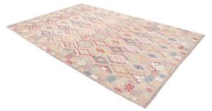 Tappeto Kilim Geometrico Beige Rosso 208x303 Cm