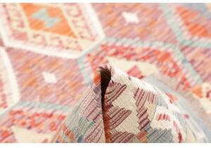 Tappeto Kilim Geometrico Celeste Mattone 171x257 Cm