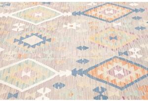 Tappeto Kilim Geometrico Grigio Lavanda Avorio 200x295 Cm