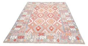 Tappeto Kilim Geometrico Celeste Mattone 171x257 Cm