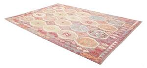 Tappeto Kilim Stilizzato Bordeaux Beige 210x296 Cm