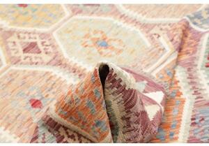 Tappeto Kilim Stilizzato Bordeaux Beige 210x296 Cm