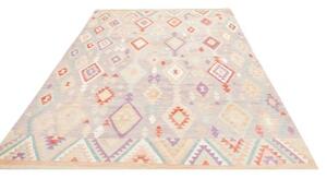 Tappeto Kilim Geometrico Grigio Multicolore 200x304 Cm