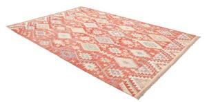 Tappeto Kilim Geometrico Rosso Beige 200x300 Cm