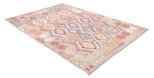 Tappeto Kilim Stilizzato Tortora Blu 180x258 Cm