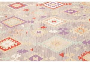 Tappeto Kilim Geometrico Grigio Multicolore 200x304 Cm