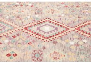 Tappeto Kilim Geometrico Grigio Multicolore 203x301 Cm