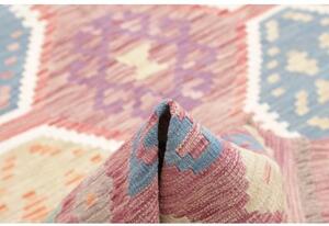 Tappeto Kilim Stilizzato Rosa Antico Azzurro 172x248 Cm