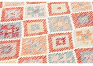 Tappeto Kilim Geometrico Rosso Multicolore 150x204 Cm