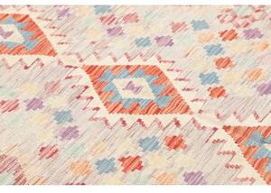 Tappeto Kilim Geometrico Grigio Chiaro Multicolore 150x208 Cm