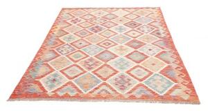 Tappeto Kilim Geometrico Rosso Multicolore 150x204 Cm