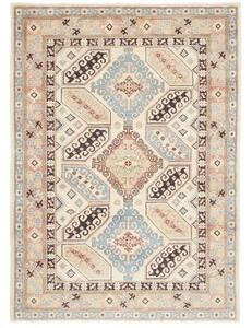 Tappeto Kazak Washed Stilizzato Avorio Azzurro 124x173 Cm