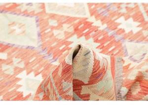 Tappeto Kilim Geometrico Arancione Avorio 158x198 Cm