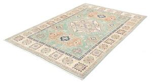 Tappeto Kazak Washed Stilizzato Verde Acqua Beige 147x206 Cm
