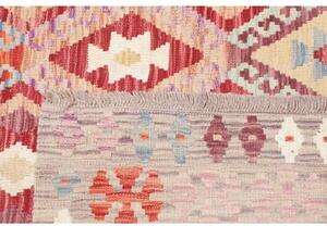 Tappeto Kilim Geometrico Grigio Rosso 176x253 Cm