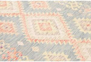 Tappeto Kilim Geometrico Celeste Beige 175x250 Cm