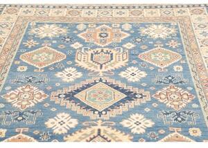 Tappeto Kazak Washed Stilizzato Blu Beige 169x240 Cm