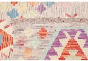Tappeto Kilim Geometrico Grigio Chiaro Multicolore 150x208 Cm