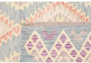 Tappeto Kilim Geometrico Celeste Beige 175x250 Cm