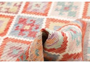 Tappeto Kilim Geometrico Rosso Multicolore 150x204 Cm