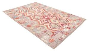 Tappeto Kilim Geometrico Grigio Rosso 176x253 Cm