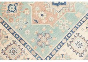 Tappeto Kazak Washed Stilizzato Verde Acqua Beige 147x206 Cm