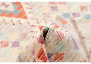 Tappeto Kilim Geometrico Grigio Chiaro Multicolore 150x208 Cm