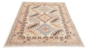 Tappeto Kazak Washed Stilizzato Avorio Azzurro 124x173 Cm