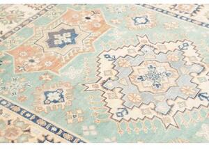 Tappeto Kazak Washed Stilizzato Verde Acqua Beige 147x206 Cm