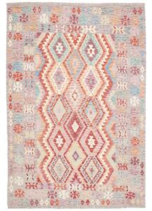 Tappeto Kilim Geometrico Grigio Rosso 176x253 Cm
