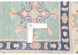Tappeto Kazak Washed Stilizzato Verde Acqua Beige 147x206 Cm