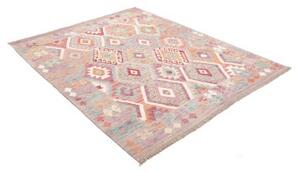 Tappeto Kilim Geometrico Grigio Multicolore 157x191 Cm