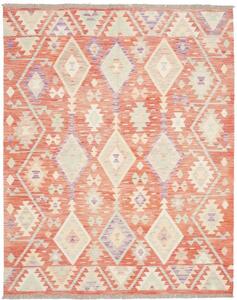Tappeto Kilim Geometrico Arancione Avorio 158x198 Cm