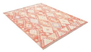 Tappeto Kilim Geometrico Arancione Avorio 158x198 Cm