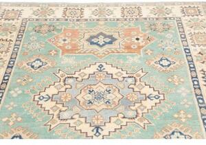 Tappeto Kazak Washed Stilizzato Verde Acqua Beige 147x206 Cm