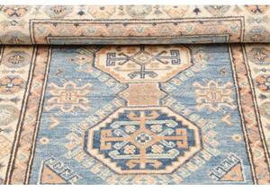 Tappeto Kazak Washed Geometrico Celeste Beige 79x126 Cm