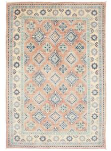 Tappeto Kazak Washed Geometrico Rosa Antico Blu 119x177 Cm