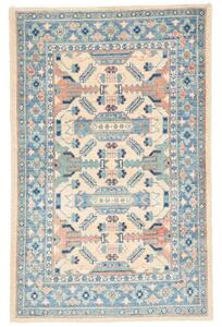 Tappeto Kazak Washed Stilizzato Avorio Azzurro 80x126 Cm