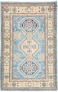 Tappeto Kazak Washed Geometrico Celeste Beige 79x126 Cm