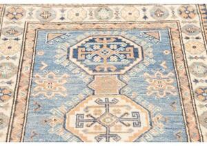 Tappeto Kazak Washed Geometrico Celeste Beige 79x126 Cm