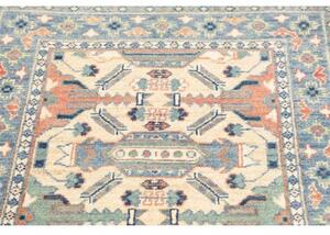 Tappeto Kazak Washed Stilizzato Avorio Azzurro 80x126 Cm