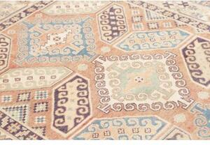 Tappeto Kazak Washed Geometrico Ruggine Azzurro 153x210 Cm