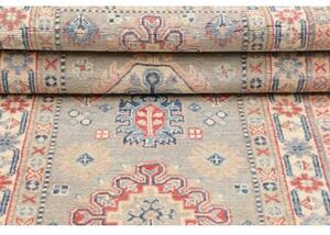 Tappeto Kazak Washed Geometrico Grigio Chiaro Blu 83x200 Cm