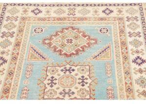 Tappeto Kazak Washed Geometrico Azzurro Avorio 103x143 Cm